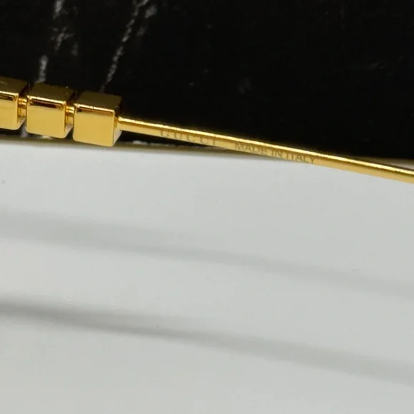 NEW GUCCI SUNGLASSES, GOLD GRAY SQUARE UNISEX EYEWEAR GUCCI - Picture 12 of 15
